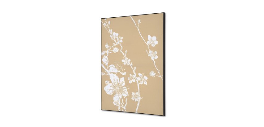 Spannstoff Wanddekoration SET A2 Japanische Kirschblüte Beige