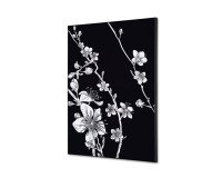 Décoration Murale en Tissu SET A2 Fleurs De Cerisier Japonais Noir