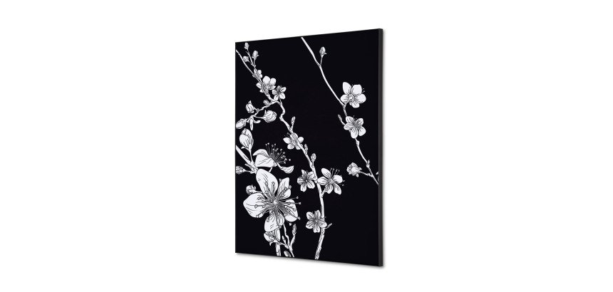 Textile Wall Decoration SET A2 Japanese Blossom Black I7