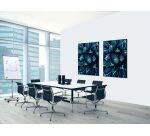 Wanddecoratie Textiel SET A2 Cactus Blauw
