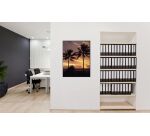 Wanddecoratie Textiel SET A2 Palmbomen Zonsondergang
