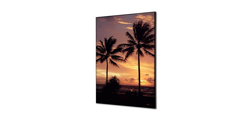 Wanddecoratie Textiel SET A2 Palmbomen Zonsondergang