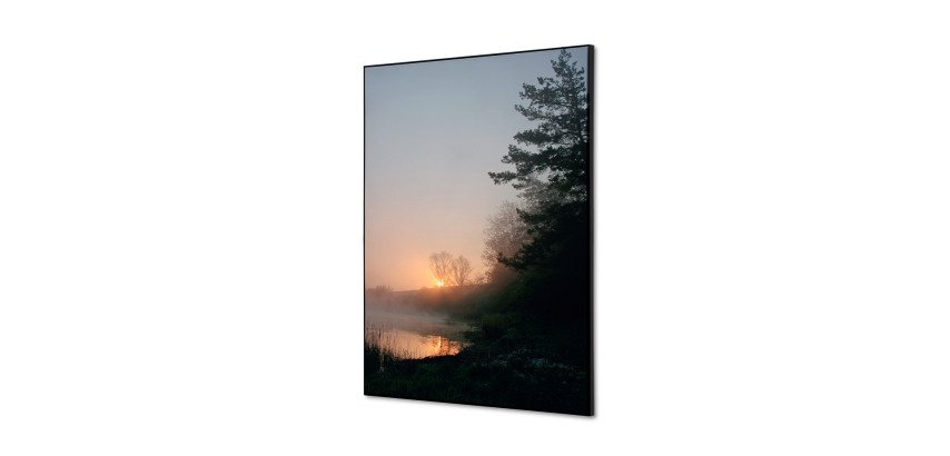 Spannstoff Wanddekoration SET A2 Wald Sonnenaufgang