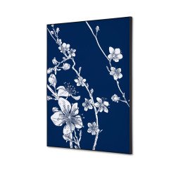 Spannstoff Wanddekoration SET A2 Japanische Kirschblüte Blau