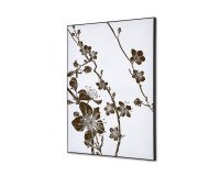Décoration Murale en Tissu SET A2 Fleurs De Cerisier Japonais Brun Foncé