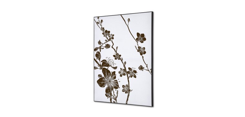 Spannstoff Wanddekoration SET A2 Japanische Kirschblüte Dunkelbraun
