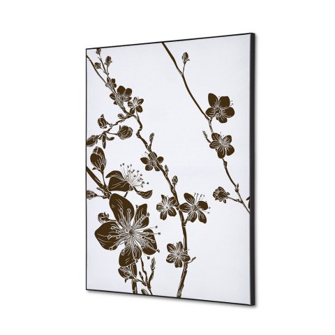 decoración textil de Pared SET A2 Flor de Cerezo Japonés Marrón Oscuro