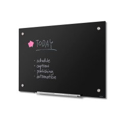 Scritto® Pizarra De Cristal Rotulable Negro 90 x 60 cm