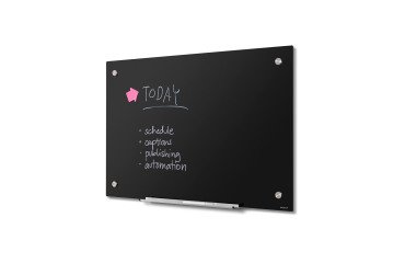 Scritto® Pizarra de Cristal Rotulable Negro 90 x 60 cm