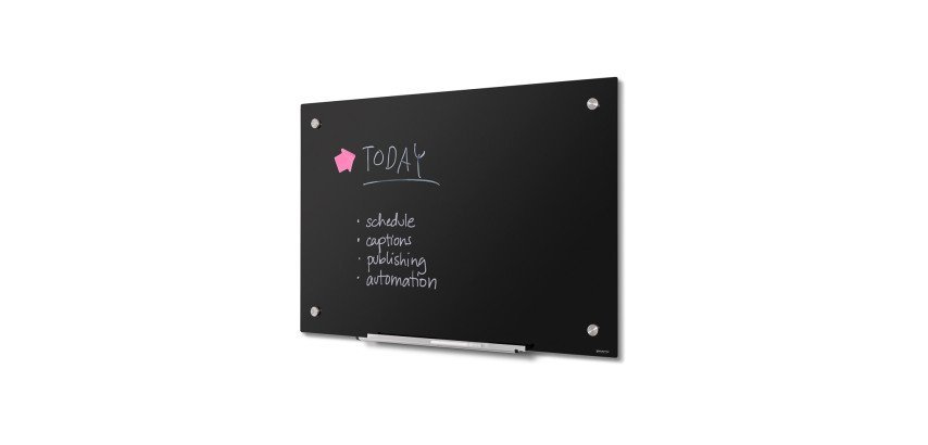 Scritto® Tableau de Verre Noir 90 x 60 cm
