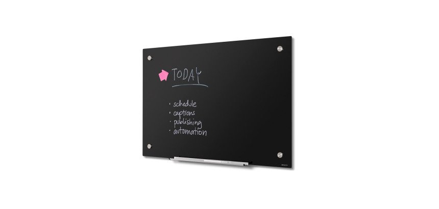 Scritto® Pizarra De Cristal Rotulable Negro 90 x 60 cm