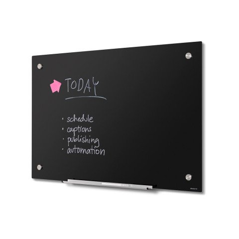 Scritto® Pizarra de Cristal Rotulable Negro 90 x 60 cm