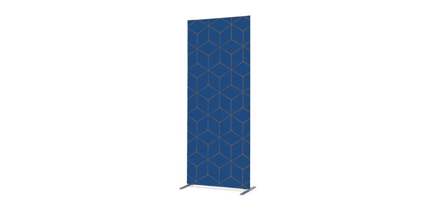 Textil Raumteiler Deko 85-200 Hexagon Blau-Braun