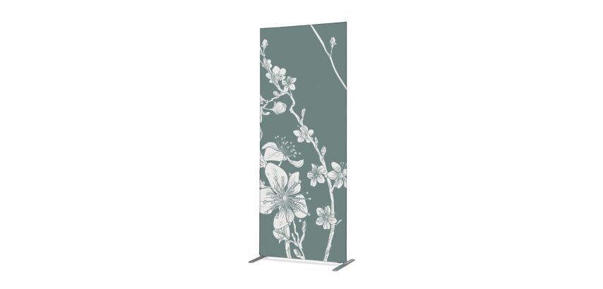 Cloison Déco en tissu 85-200 Fleurs de Cerisier Japonais Abstraites Vertes