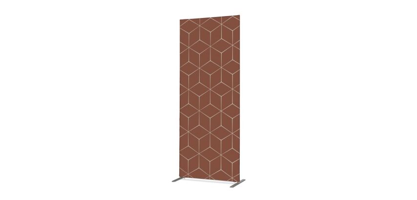 Textile Room Divider Deco 100-200 Double Hexagon Rust