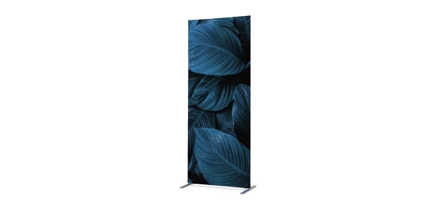 Scheidingswand Textiel Deco 100-200 Dubbelzijdig Botanische Bladeren Blauw