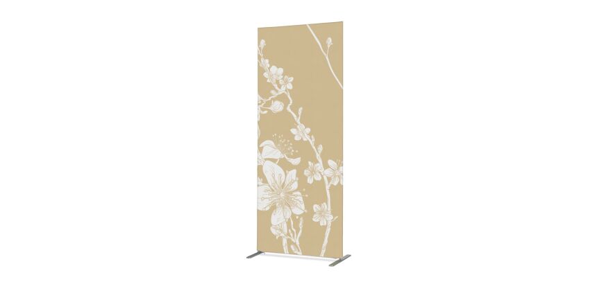 Textile Room Divider Deco 100-200 Double Abstract Japanese Cherry Blossom Beige
