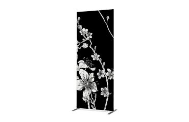 Textile Room Divider Deco 100-200 Double Abstract Japanese Cherry Blossom Black
