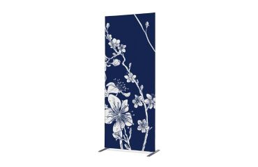Cloison Déco En Tissu 100-200 Fleurs De Cerisier Japonais Abstraites Bleues