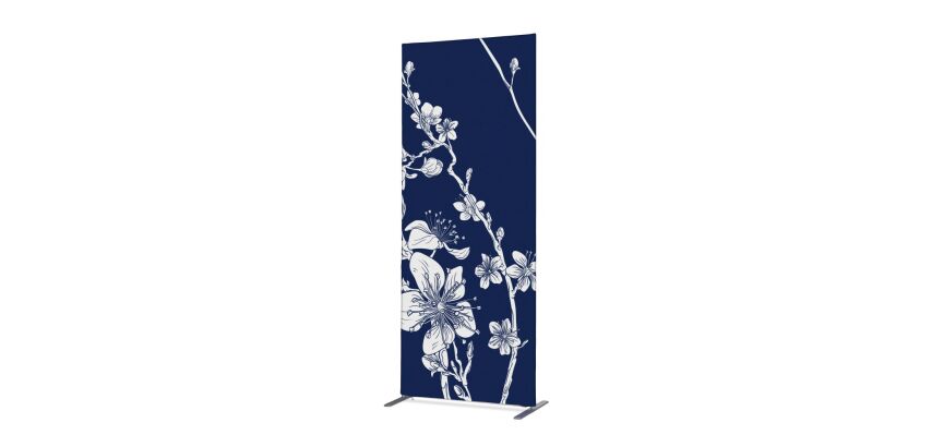 Cloison Déco en tissu 100-200 Fleurs de Cerisier Japonais Abstraites Bleues