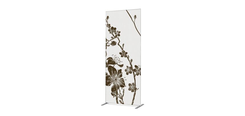 Textile Room Divider Deco 100-200 Double Abstract Japanese Cherry Blossom Brown