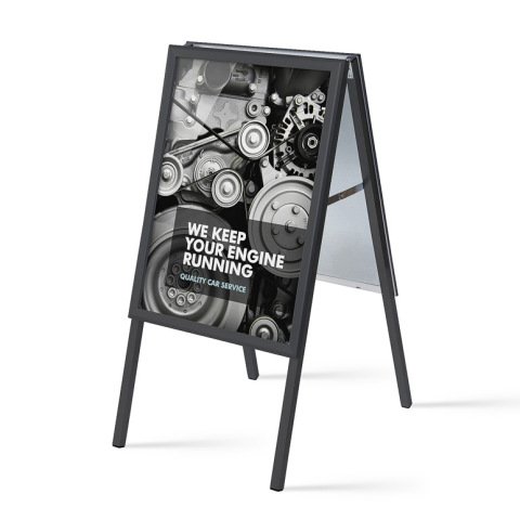 Caballete Publicitario 50x70 cm Esquinas en Inglete 32 mm Negro