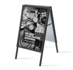 Caballete Publicitario A1 Esquinas en Inglete 32 mm Negro