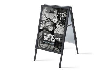 Caballete Publicitario A1 Esquinas en Inglete 32 mm Negro