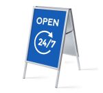 Set Completo Caballete A1 Abierto 24/7 Azul Inglés