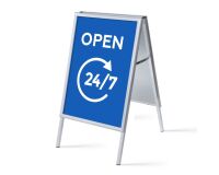 Set Completo Caballete A1 Abierto 24/7 Azul Inglés