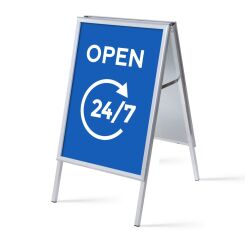 Set Completo Caballete A1 Abierto 24/7 Azul Inglés