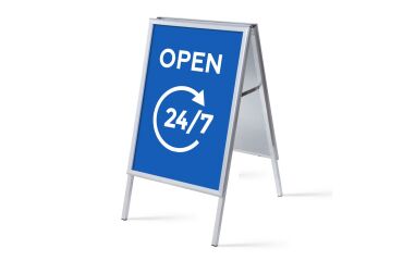 Set Completo Caballete A1 Abierto 24/7 Azul Inglés