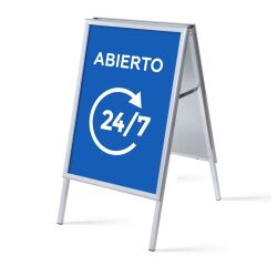 Set Completo Caballete A1 Abierto 24/7 Azul Español