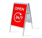 Set Completo Caballete A1 Abierto 24/7 Rojo Inglés