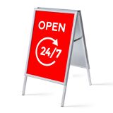 Set Completo Caballete A1 Abierto 24/7 Rojo Inglés