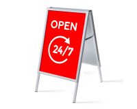 Set Completo Caballete A1 Abierto 24/7 Rojo Inglés