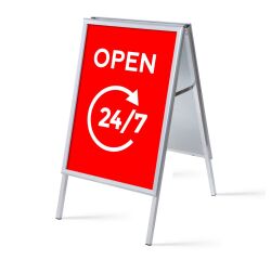 Set Completo Caballete A1 Abierto 24/7 Rojo Inglés