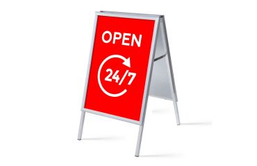 Set Completo Caballete A1 Abierto 24/7 Rojo Inglés