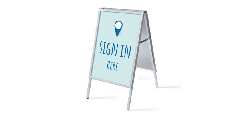 A-Board A1 Complete Set Sign In Here Blue English
