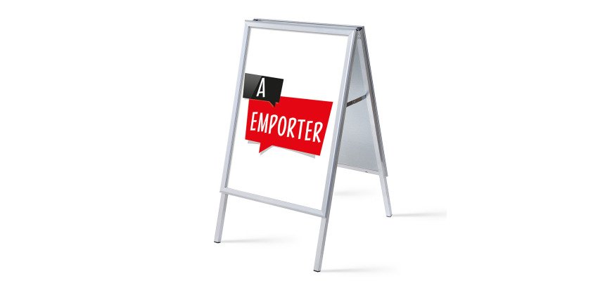 Présentoir fixe A1 Komplett-Set A emporter Blanc Français