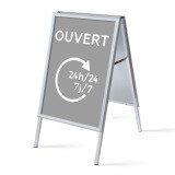 Chevalet A1 Komplett-Set Ouvert 24/7 Grise Français