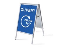 Fixed display A1 Complete Set Open 24/7 Blue French