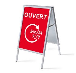Display stand A1 Complete Set Open 24/7 Red French