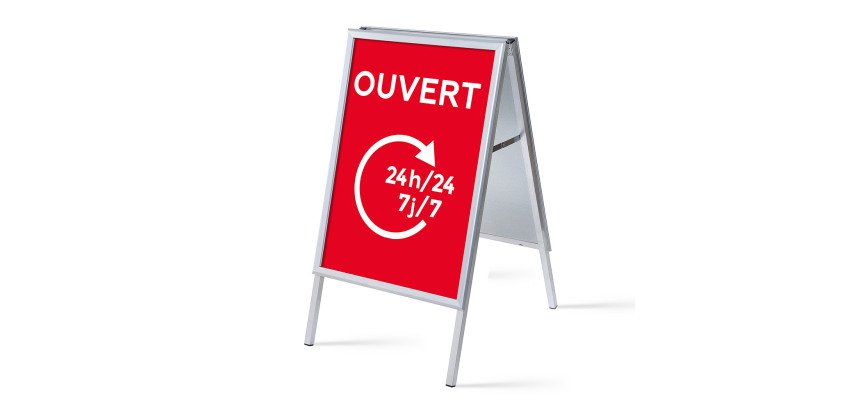 ensemble Complet Chevalet A1 Ouvert 24/7 Rouge Français