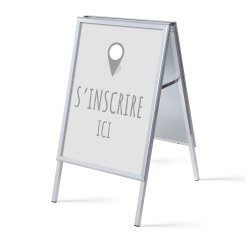 Display stand A1 Complete Set Sign up here Grey French