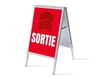Présentoir fixe A1 Komplett-Set Sortir Rouge Français