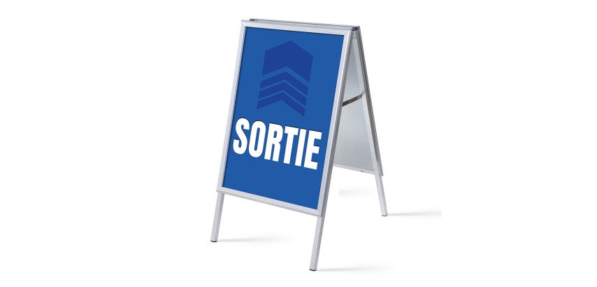 Präsentationsständer A1 Komplett-Set Sortir Blau Französisch