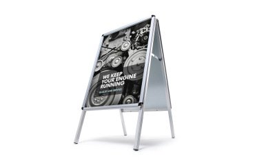 Caballete Publicitario A2 Esquinas Redondas 32 mm para Exterior