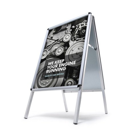 Caballete Publicitario A2 Esquinas Redondas 32 mm para Exterior