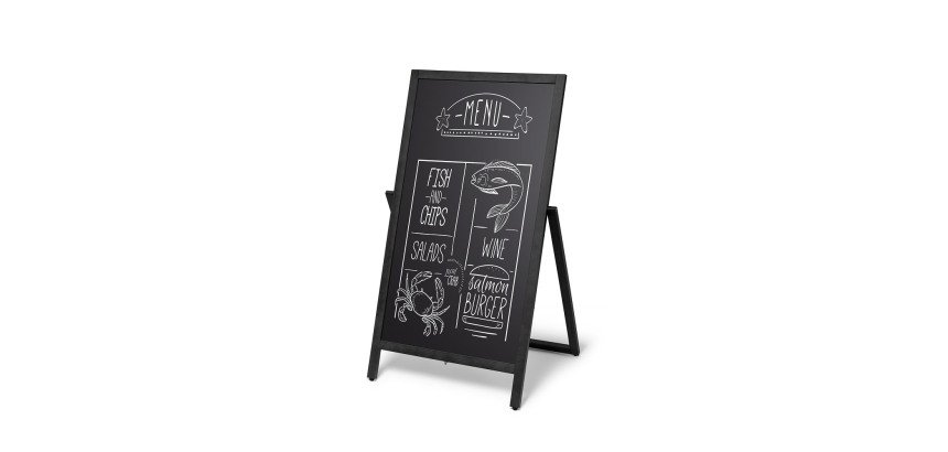 Wooden A-Board Flip 55x105 cm Black